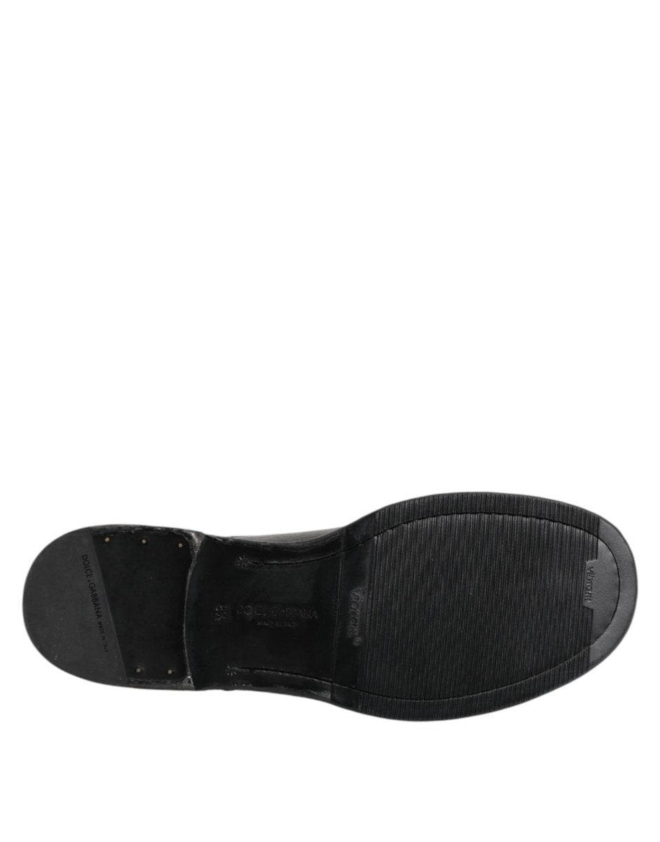 Dolce & Gabbana Black Leather Lace Up Derby Formal Shoes - The Gentlemen's Vault