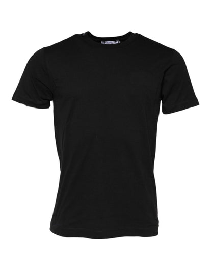 Dolce & Gabbana Black Cotton Crew Neck Short Sleeves T-shirt - The Gentlemen's Vault