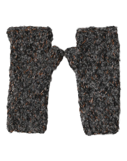 Dolce & Gabbana Gray Virgin Wool Knitted Fingerless Men Gloves - The Gentlemen's Vault