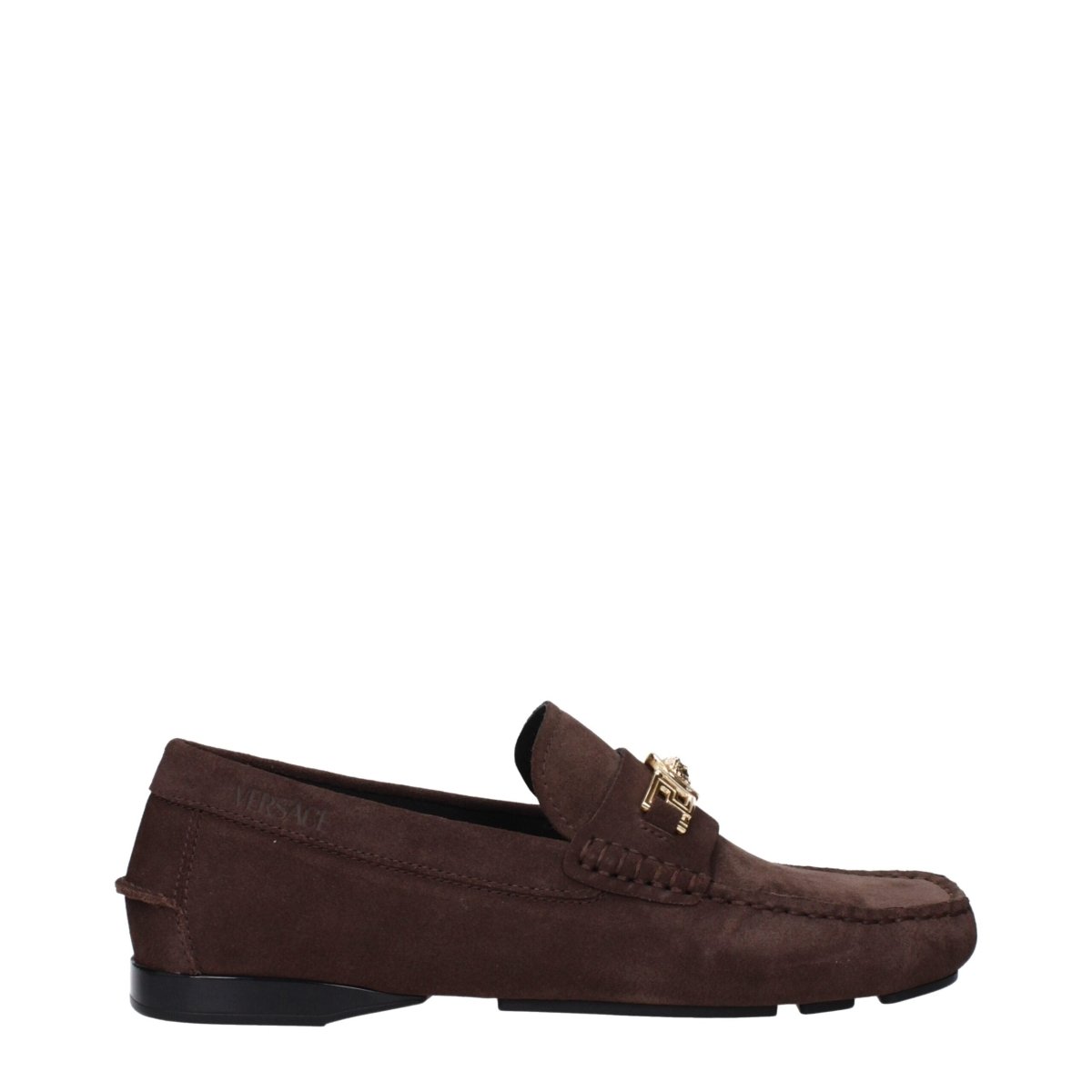 Versace Brown Leather Slip - On Loafers - The Gentlemen's Vault