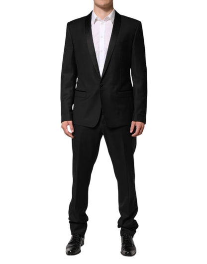 Dolce & Gabbana Black Wool Men Single Breasted 2 Piece Suit - The Gentlemen's Vault