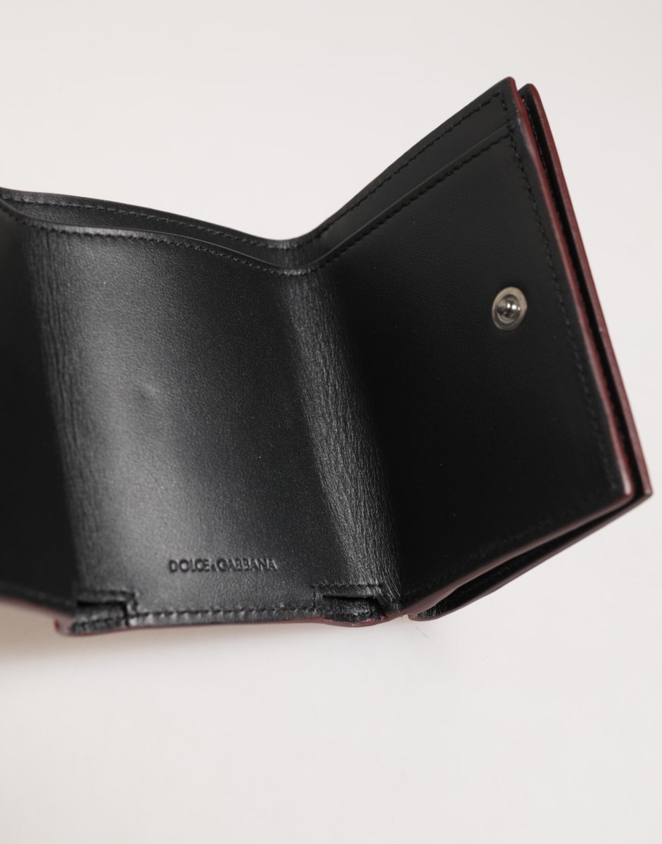 Dolce & Gabbana Red Leather Bold Logo Print Trifold Card Holder Wallet - The Gentlemen's Vault