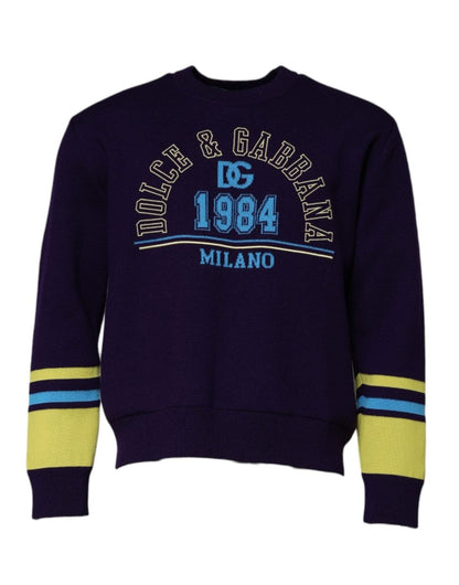 Dolce & Gabbana Blue 1984 Milano CrewNeck Sweatshirt Sweater - The Gentlemen's Vault