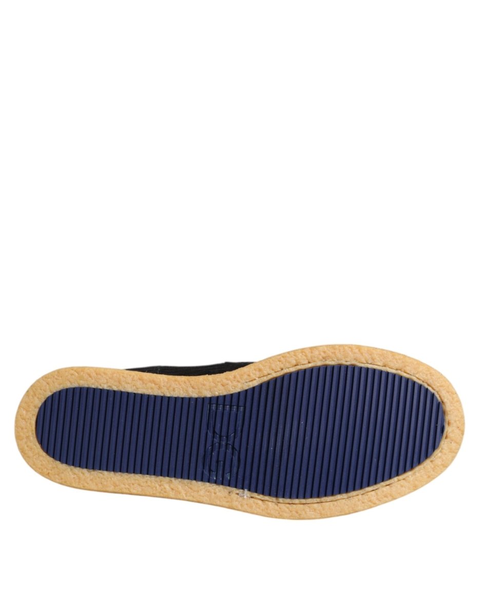 Dolce & Gabbana Black Calf Suede Slip On Ankle Boots Shoes - The Gentlemen's Vault
