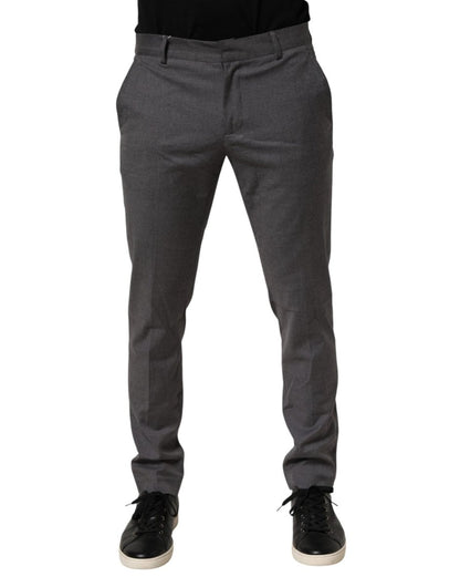 Daniele Alessandrini Gray Polyester Formal Dress Trouser Pants - The Gentlemen's Vault