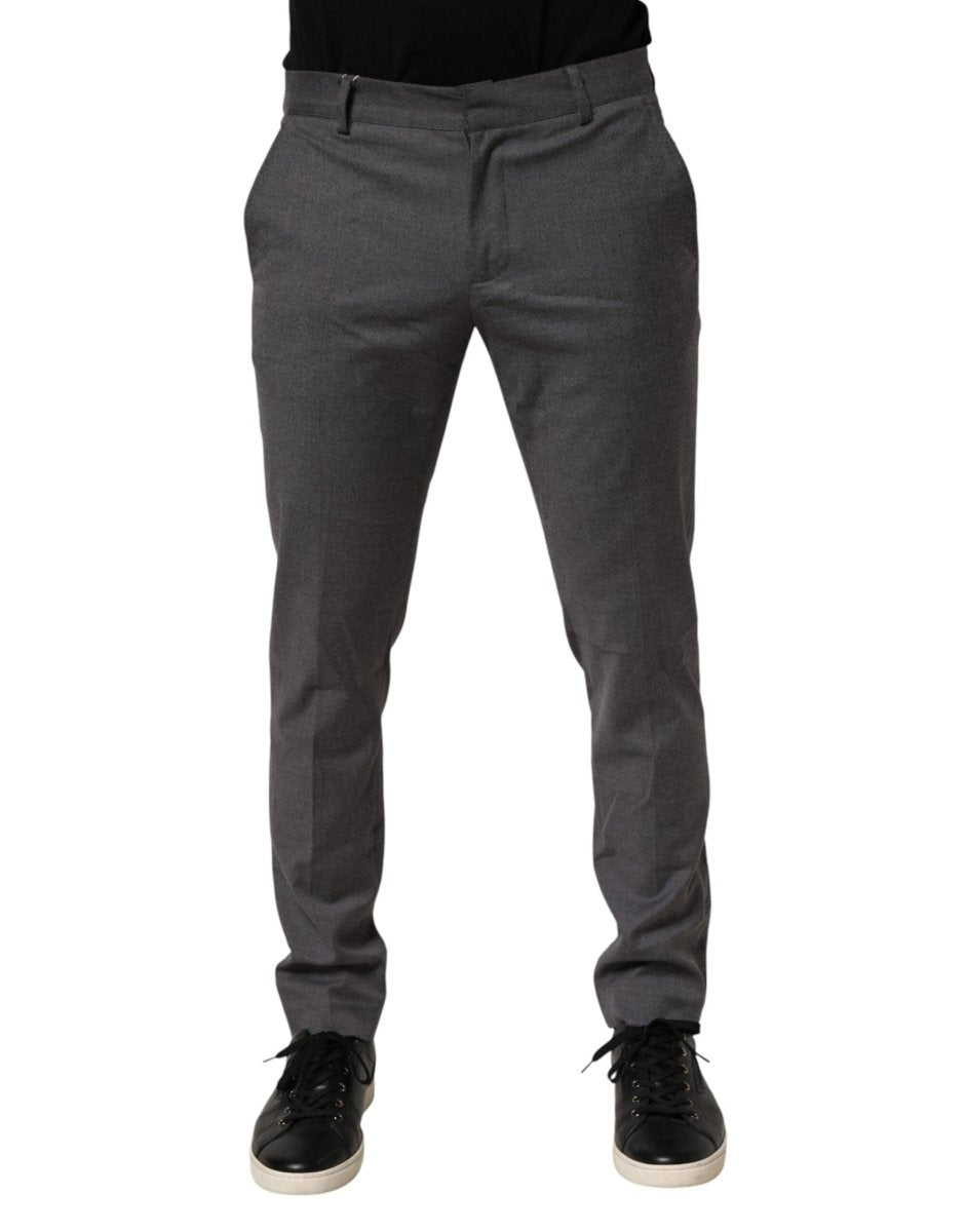 Daniele Alessandrini Gray Polyester Formal Dress Trouser Pants - The Gentlemen's Vault