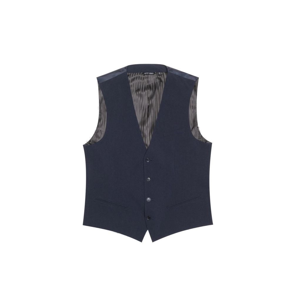 Antony Morato Blue Polyester Waistcoat - The Gentlemen's Vault