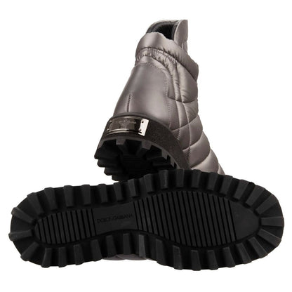 Dolce & Gabbana Gray Nylon Boot - The Gentlemen's Vault