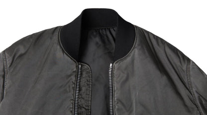 MM6 Maison Margiela Gray Bomber Zipper Pocket Sleeves Jacket - The Gentlemen's Vault