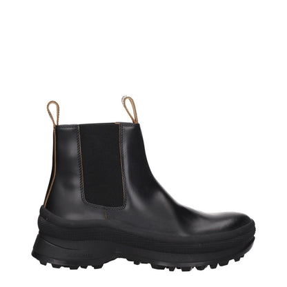 Jil Sander Black Leather Ankle Boots - The Gentlemen's Vault