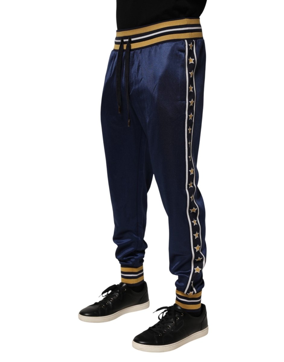 Dolce & Gabbana Blue Nylon Jogger Mid Waist Trouser Pants - The Gentlemen's Vault