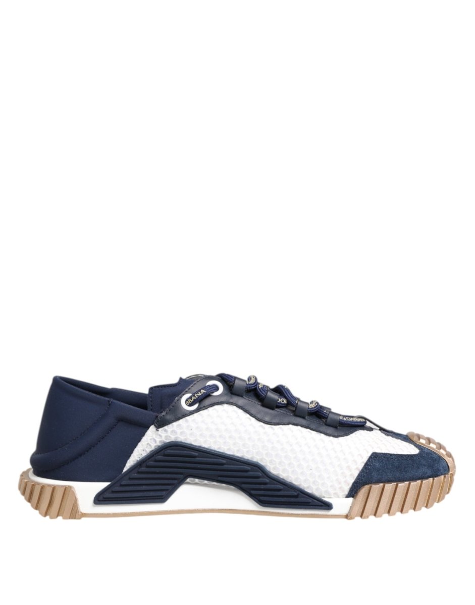 Dolce & Gabbana Blue White Low Top NS1 Men Sneakers Shoes - The Gentlemen's Vault
