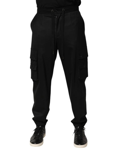 Dolce & Gabbana Solid Black Cargo Jogger Men Sweatpants Pants - The Gentlemen's Vault