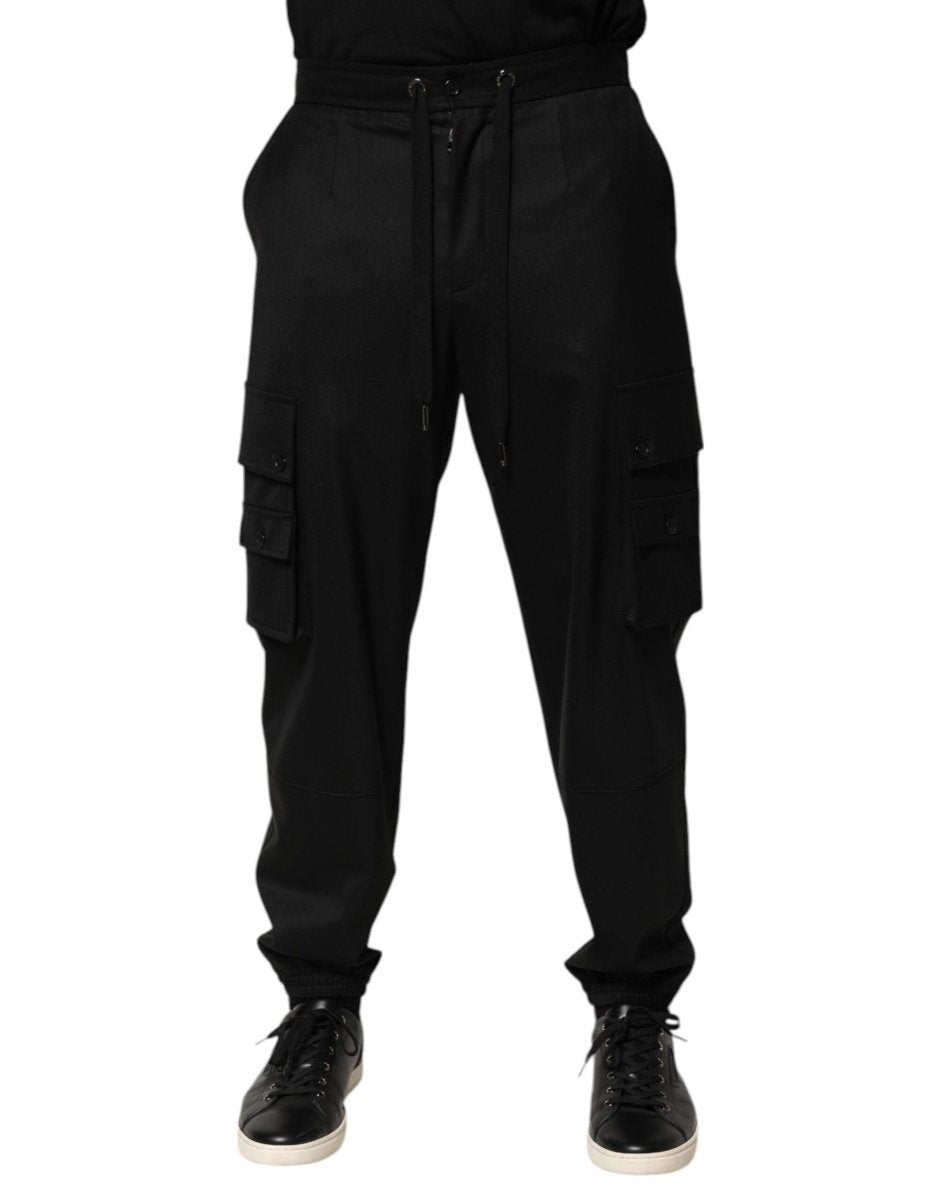 Dolce & Gabbana Solid Black Cargo Jogger Men Sweatpants Pants - The Gentlemen's Vault