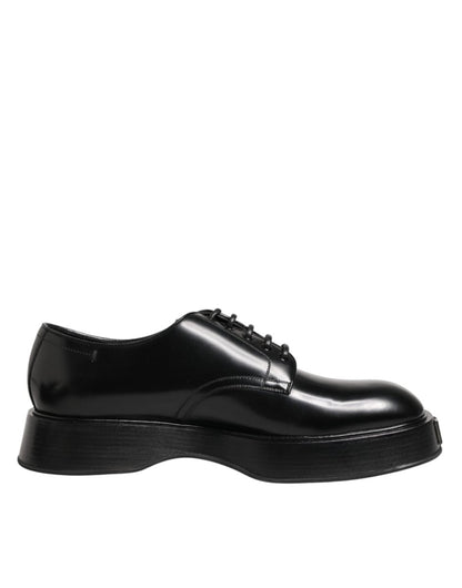 Dolce & Gabbana Black Calfskin Leather Men Derby Dress Shoes - The Gentlemen's Vault