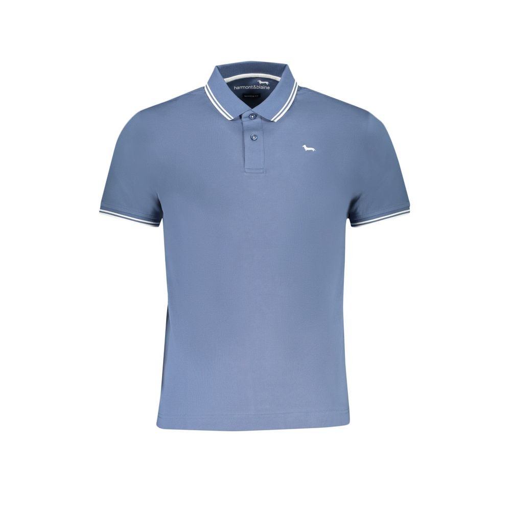 Harmont & Blaine Blue Cotton Polo Shirt - The Gentlemen's Vault