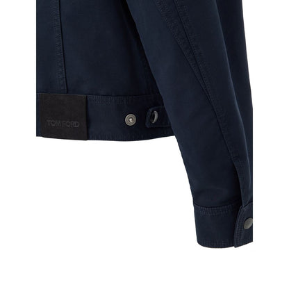 Tom Ford Blue Cotton Shell Jacket - The Gentlemen's Vault