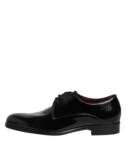 Dolce & Gabbana Black Leather Lace Up Men Derby Formal Shoes - The Gentlemen's Vault