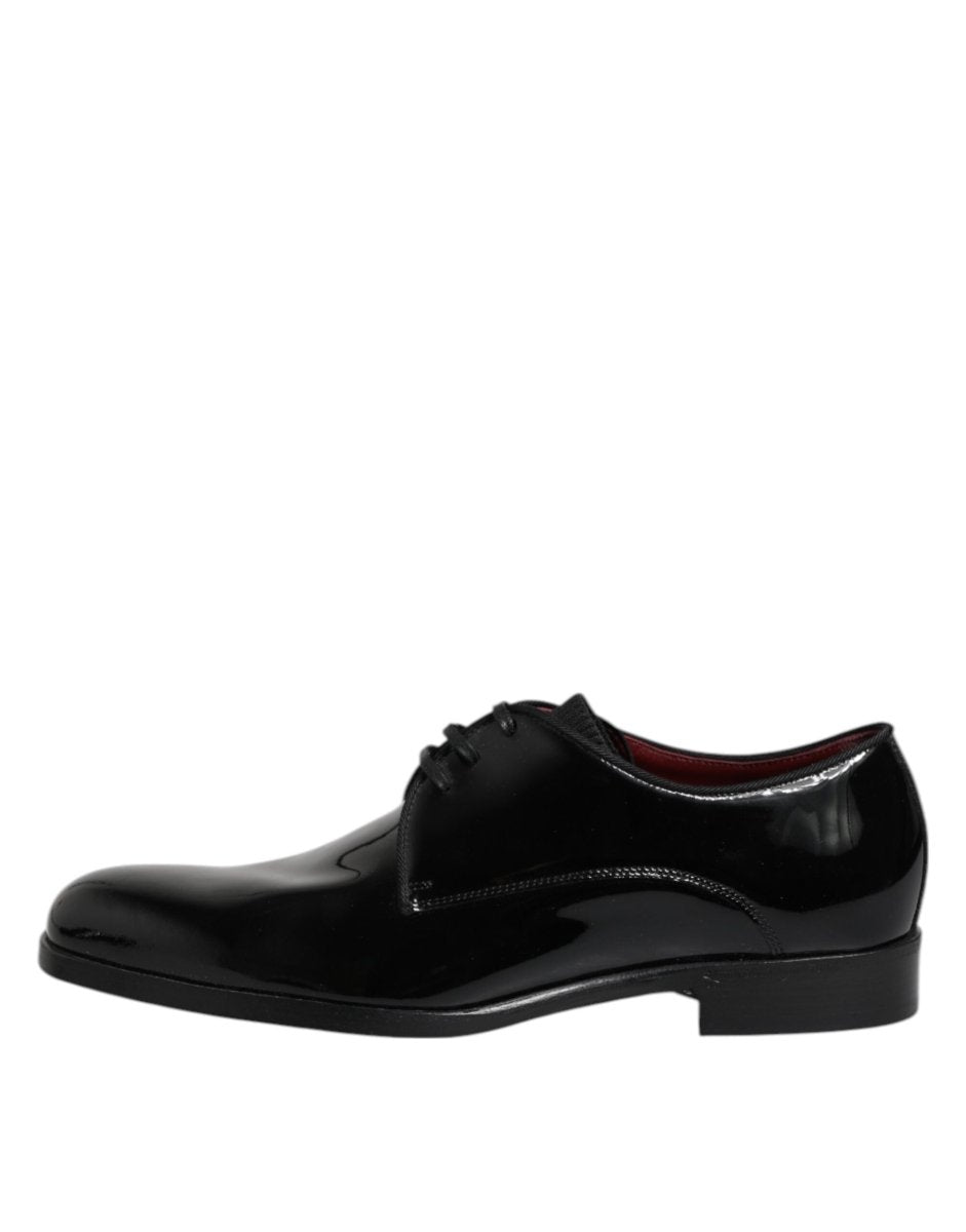 Dolce & Gabbana Black Leather Lace Up Men Derby Formal Shoes - The Gentlemen's Vault