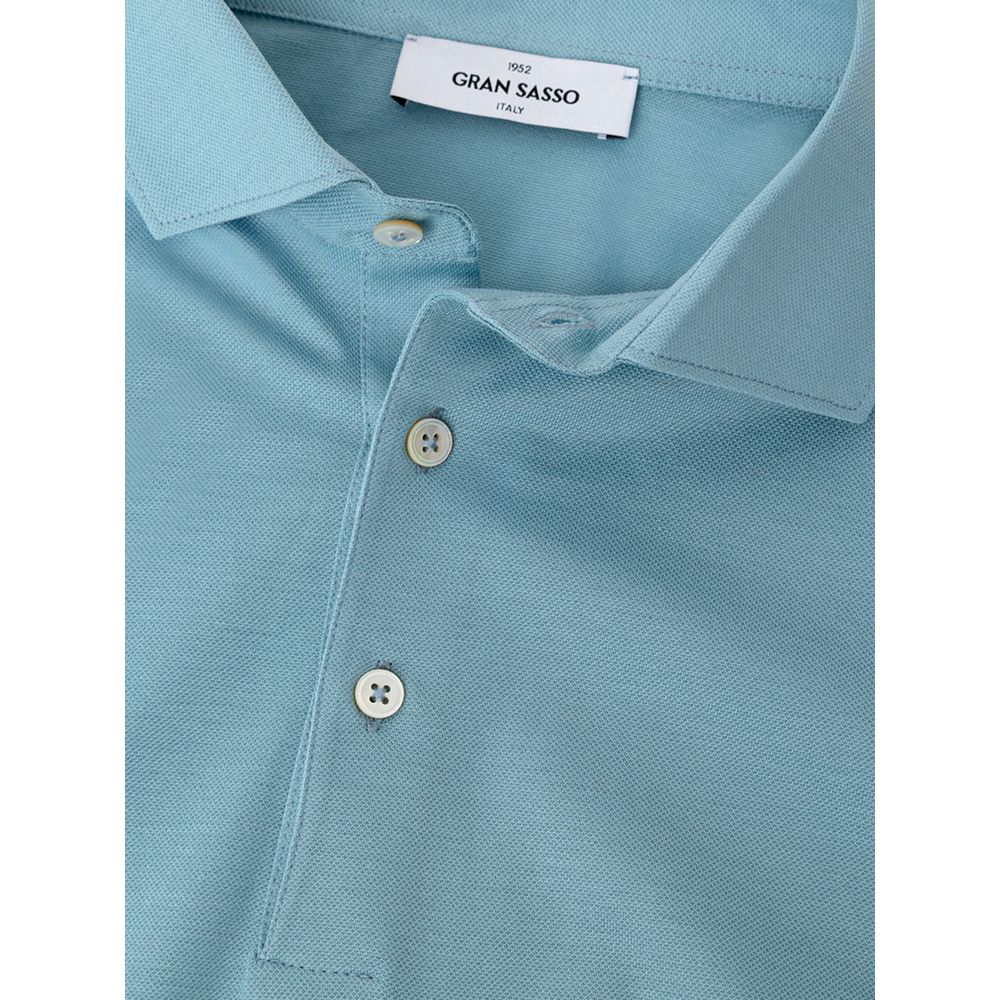 Gran Sasso Blue Cotton Polo Shirt - The Gentlemen's Vault