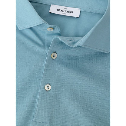 Gran Sasso Blue Cotton Polo Shirt - The Gentlemen's Vault