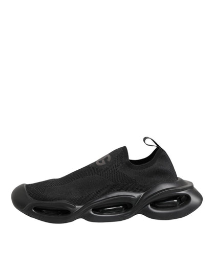Dolce & Gabbana Black Slip On Wave Low Top Men Sneaker Shoes - The Gentlemen's Vault