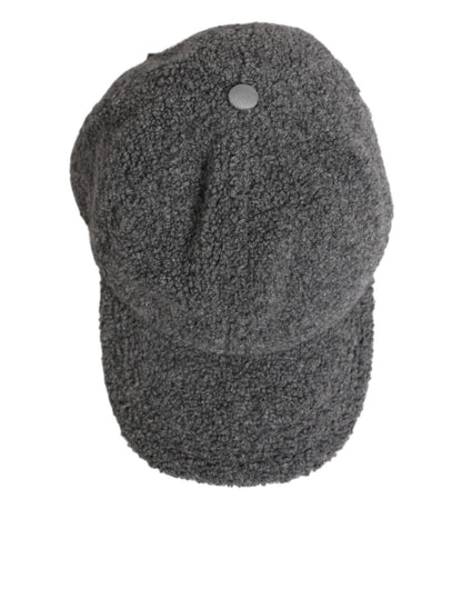 Dolce & Gabbana Gray Wool Fleece Rapper Men Baseball Capello Hat - The Gentlemen's Vault