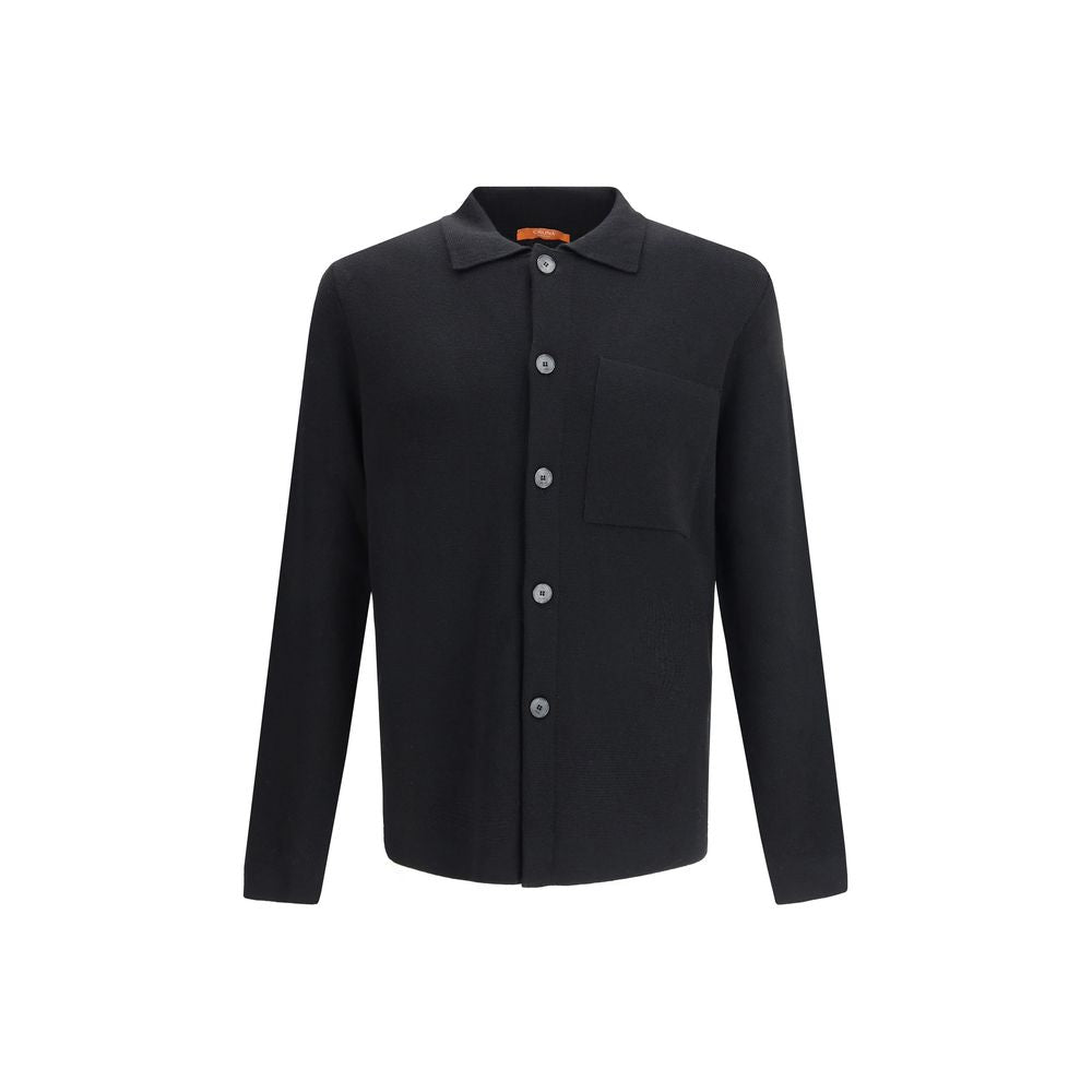 Cruna Black Fleece Wool Coat - The Gentlemen's Vault