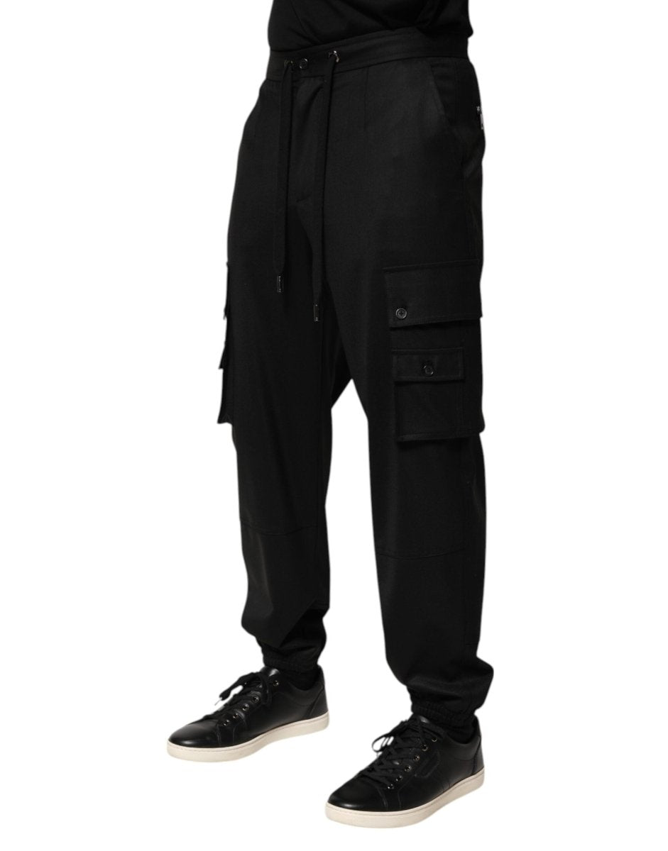 Dolce & Gabbana Solid Black Cargo Jogger Men Sweatpants Pants - The Gentlemen's Vault