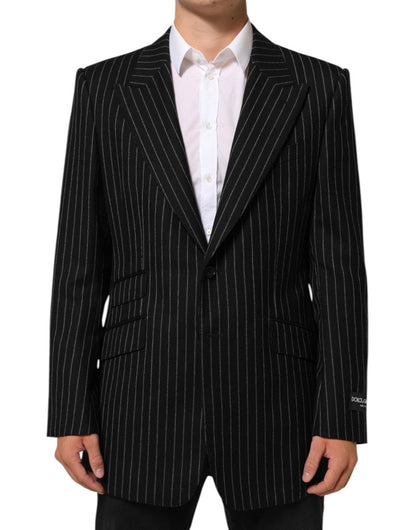 Dolce & Gabbana Black Stripes 2 Buttons Suit Jacket Blazer - The Gentlemen's Vault
