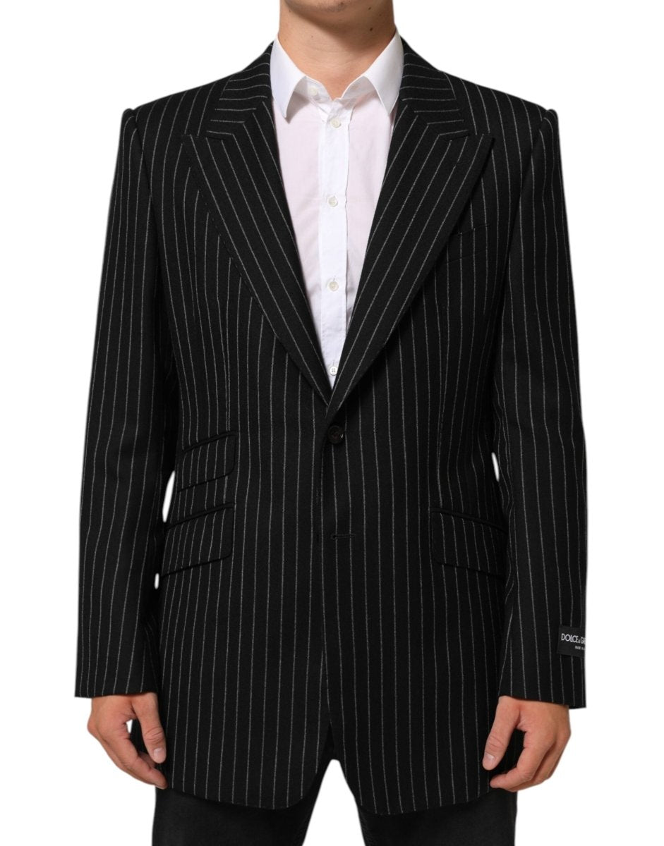 Dolce & Gabbana Black Stripes 2 Buttons Suit Jacket Blazer - The Gentlemen's Vault