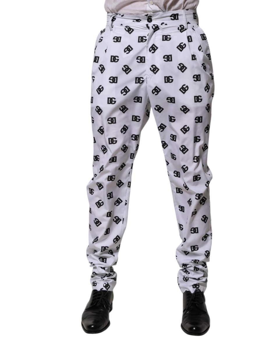 Dolce & Gabbana White Logo Cotton Skinny Denim Trouser Pants - The Gentlemen's Vault
