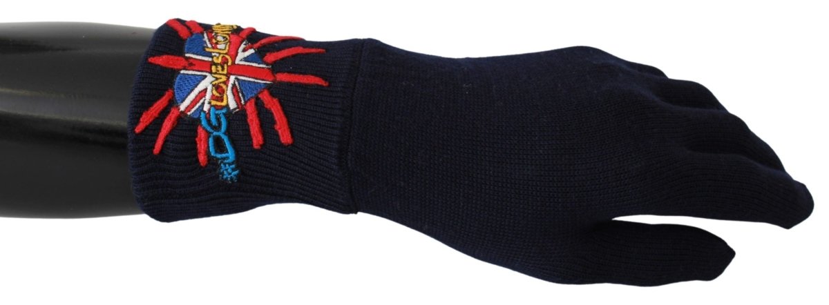 Dolce & Gabbana Blue DGLovesLondon Embroidered Wool Gloves - The Gentlemen's Vault