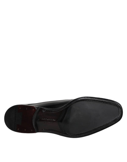 Dolce & Gabbana Black Leather Lace Up Men Derby Formal Shoes - The Gentlemen's Vault