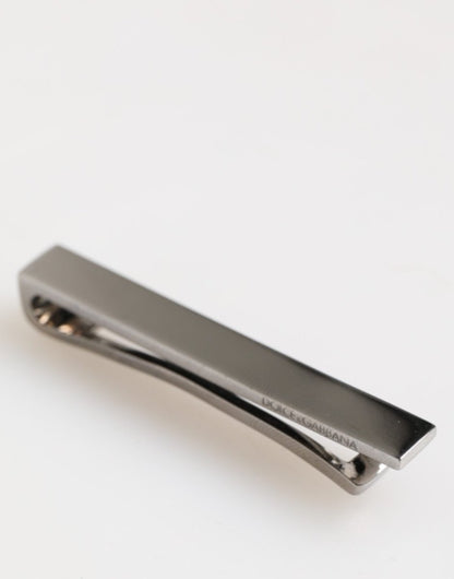 Dolce & Gabbana Silver Tone Brass Logo Branded Men Accessory Tie Clip Bar - The Gentlemen's Vault
