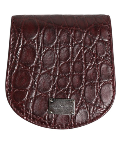 Dolce & Gabbana Burgundy Exotic Skin Coin Condom Case Holder Pocket Wallet - The Gentlemen's Vault