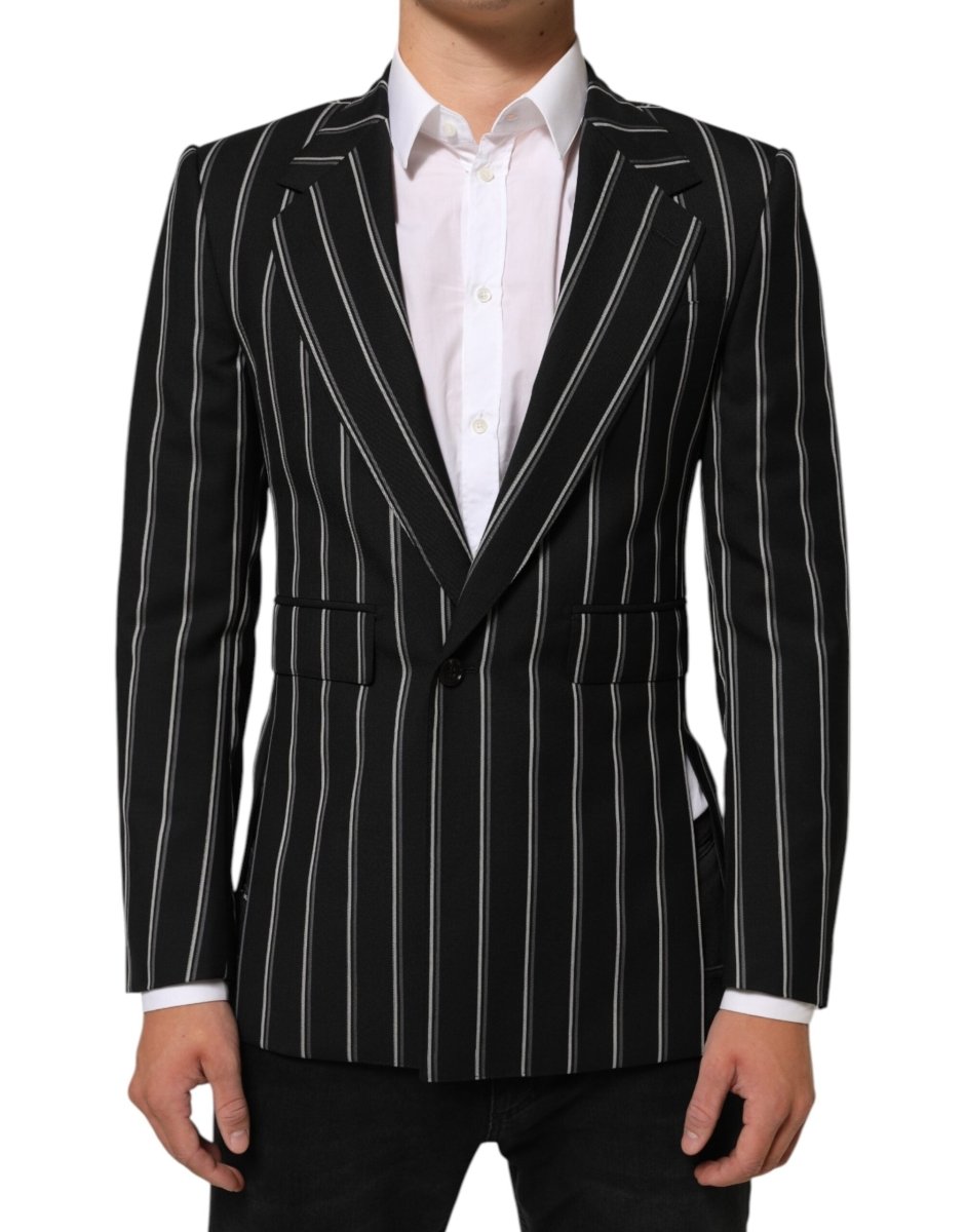 Dolce & Gabbana Black Stripes SICILIA 1 Button Suit Blazer - The Gentlemen's Vault