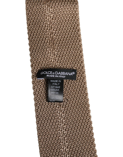 Dolce & Gabbana Brown Silk Adjustable Necktie Tie - The Gentlemen's Vault