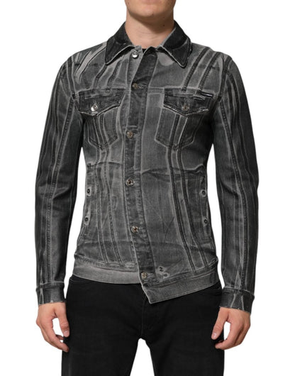 Dolce & Gabbana Gray Washed Cotton Stretch Denim Jacket - The Gentlemen's Vault