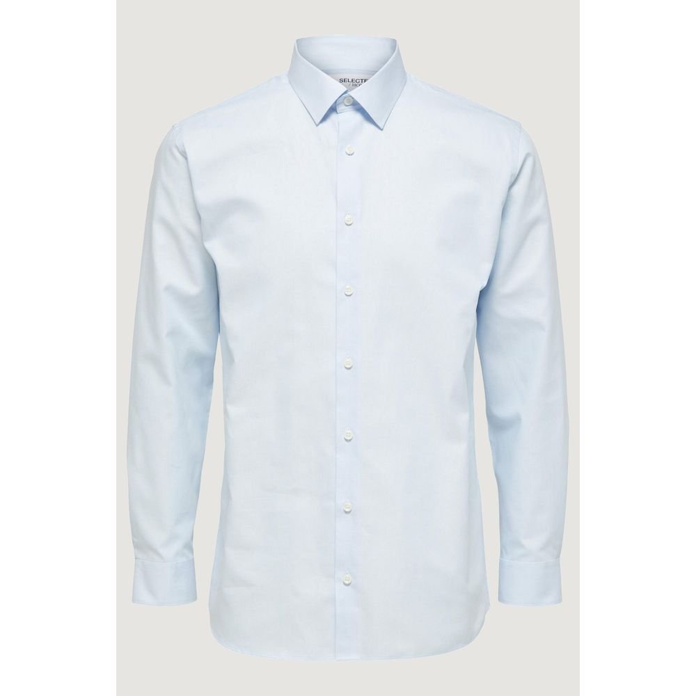 Selected Blue Cotton Dress Shirt - The Gentlemen's Vault