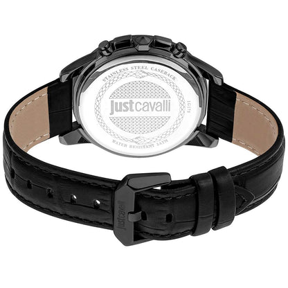 Just Cavalli Black Leather Dress Watch - The Gentlemen's Vault
