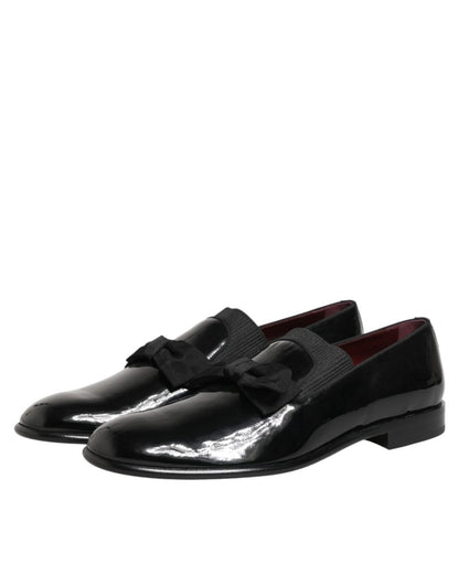 Dolce & Gabbana Black Leather Slip On Dress Men Loafers Shoes - The Gentlemen's Vault