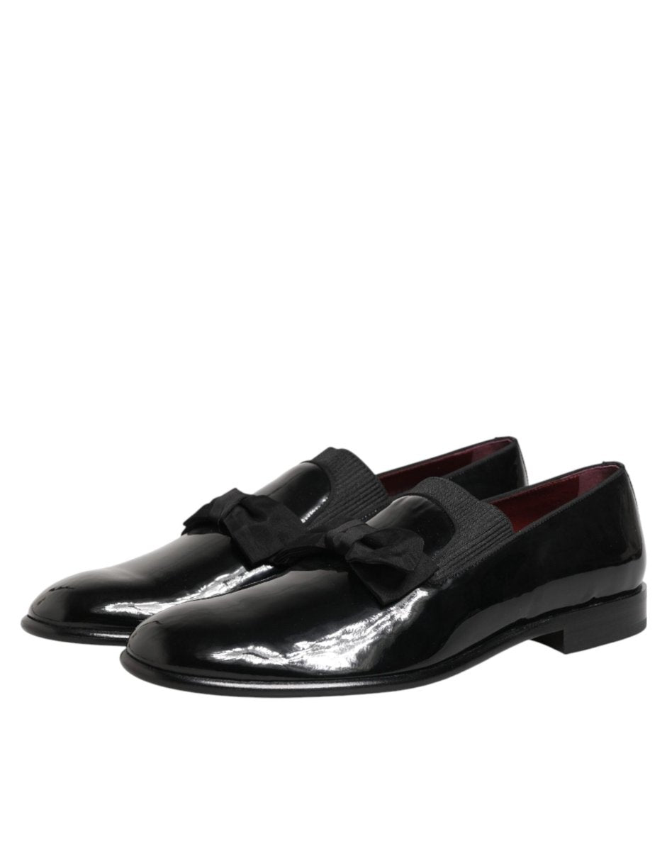 Dolce & Gabbana Black Leather Slip On Dress Men Loafers Shoes - The Gentlemen's Vault