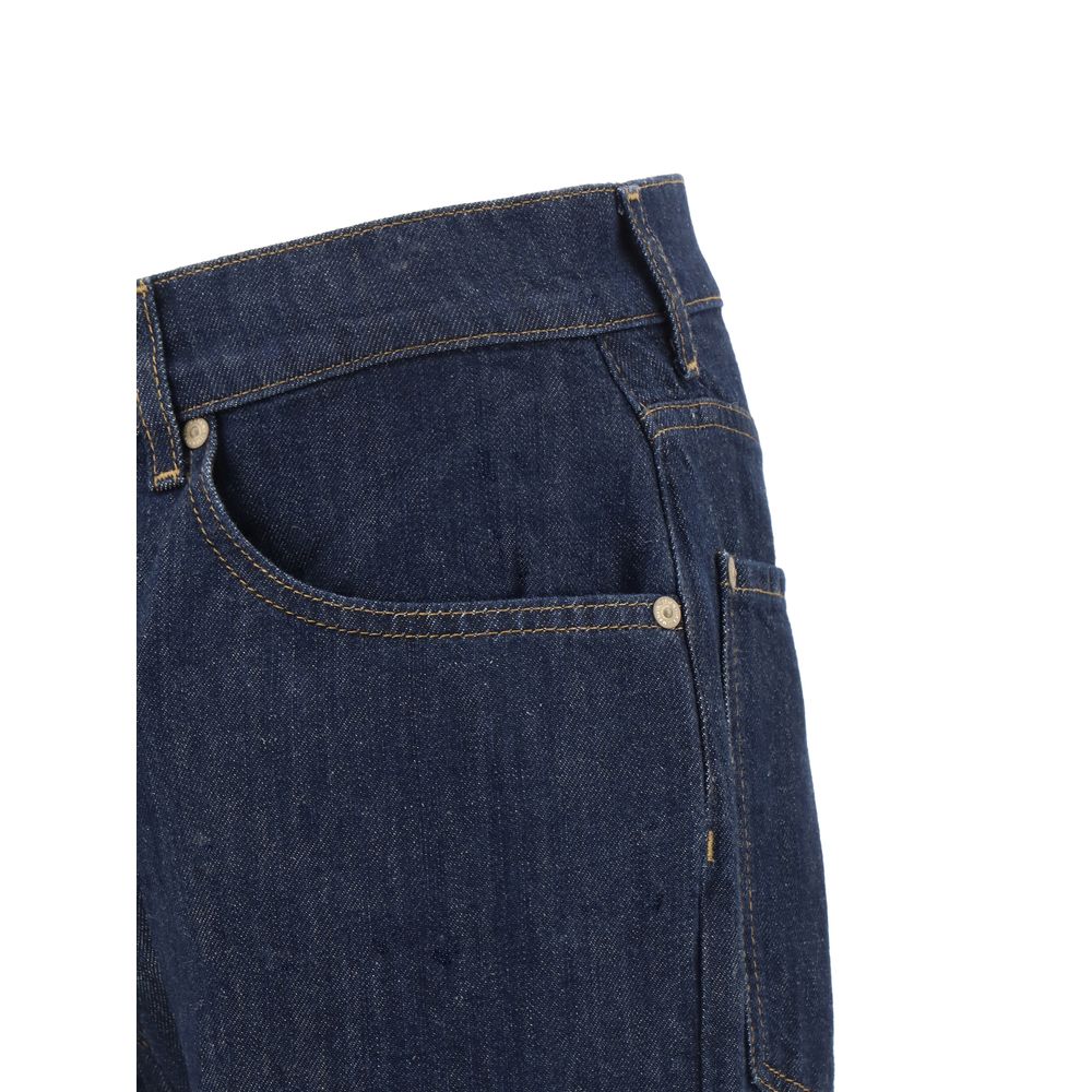 7FOR Blue Cotton Straight - Leg Jeans - The Gentlemen's Vault