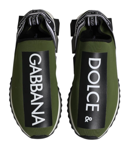 Dolce & Gabbana Green Black Slip On Sorrento Sneakers Shoes - The Gentlemen's Vault