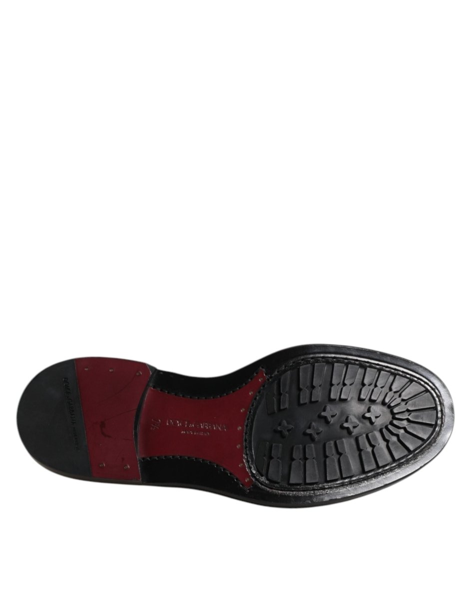 Dolce & Gabbana Black Leather Lace Up Men Derby Formal Shoes - The Gentlemen's Vault