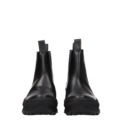 Jil Sander Black Leather Ankle Boots - The Gentlemen's Vault