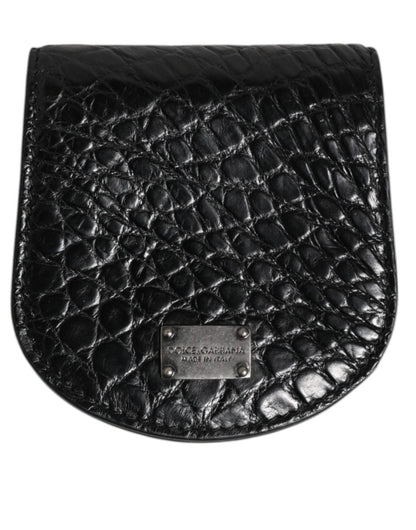 Dolce & Gabbana Black Exotic Skin Coin Condom Case Holder Pocket Wallet - The Gentlemen's Vault